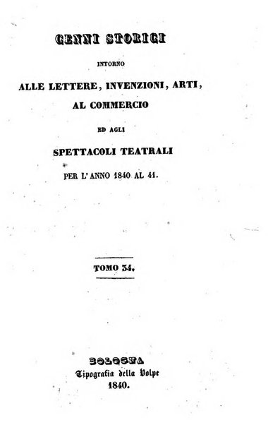 Cenni storici intorno alle lettere, invenzioni, arti, commercio e spettacoli teatrali