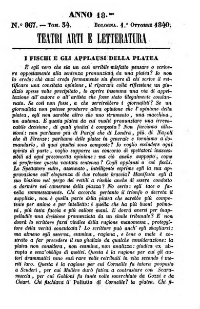 Cenni storici intorno alle lettere, invenzioni, arti, commercio e spettacoli teatrali