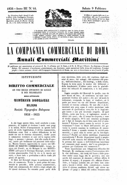 La compagnia commerciale di Roma : annali commerciali marittimi