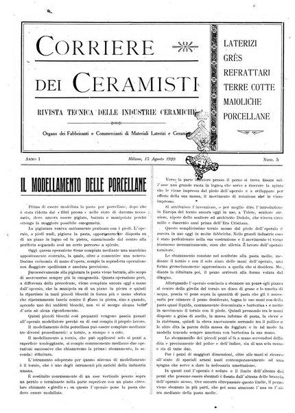 Corriere dei ceramisti rivista tecnica delle industrie ceramiche