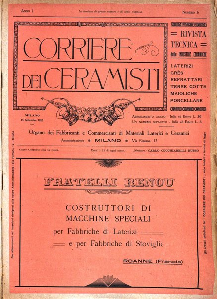 Corriere dei ceramisti rivista tecnica delle industrie ceramiche