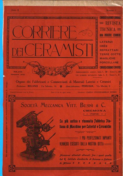 Corriere dei ceramisti rivista tecnica delle industrie ceramiche