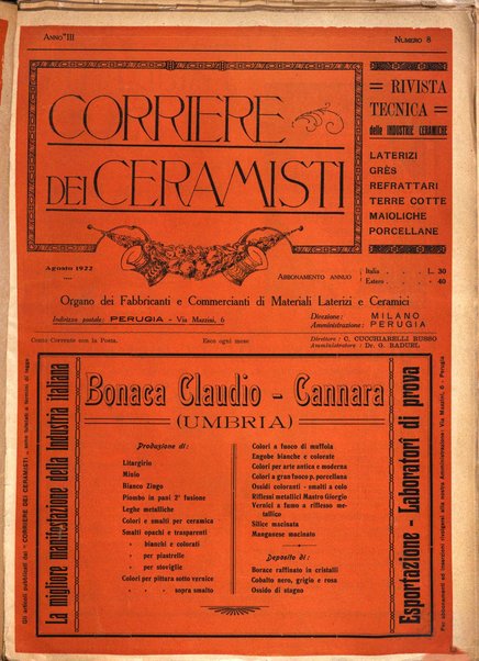 Corriere dei ceramisti rivista tecnica delle industrie ceramiche