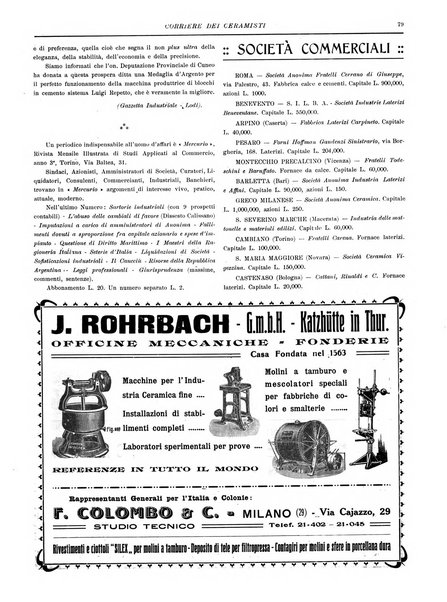 Corriere dei ceramisti rivista tecnica delle industrie ceramiche