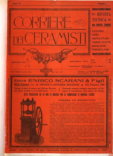 Corriere dei ceramisti rivista tecnica delle industrie ceramiche