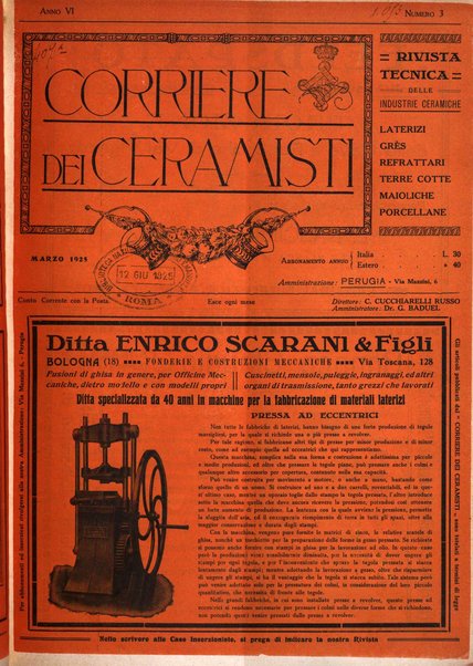 Corriere dei ceramisti rivista tecnica delle industrie ceramiche