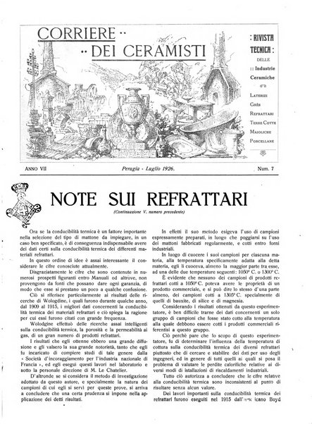 Corriere dei ceramisti rivista tecnica delle industrie ceramiche