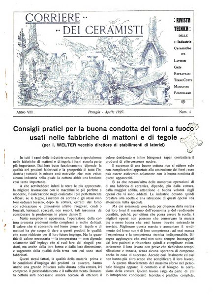 Corriere dei ceramisti rivista tecnica delle industrie ceramiche