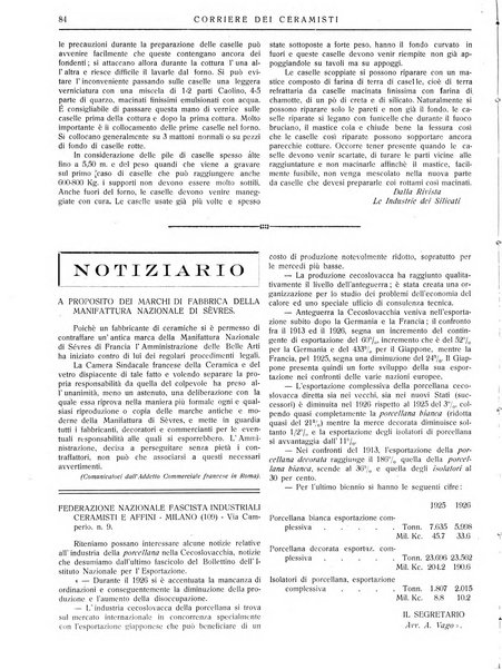 Corriere dei ceramisti rivista tecnica delle industrie ceramiche