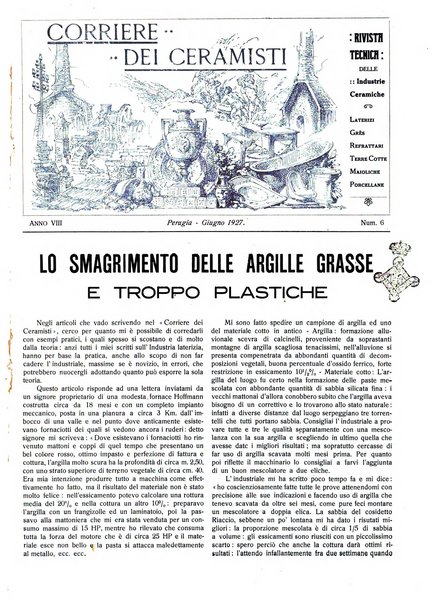 Corriere dei ceramisti rivista tecnica delle industrie ceramiche