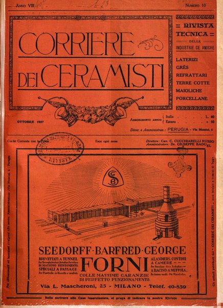 Corriere dei ceramisti rivista tecnica delle industrie ceramiche