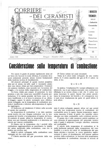 Corriere dei ceramisti rivista tecnica delle industrie ceramiche