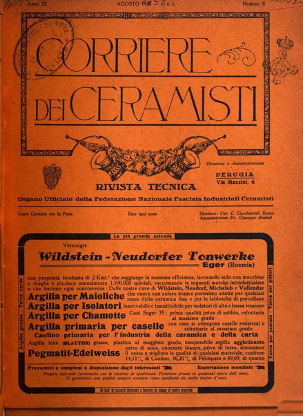 Corriere dei ceramisti rivista tecnica delle industrie ceramiche