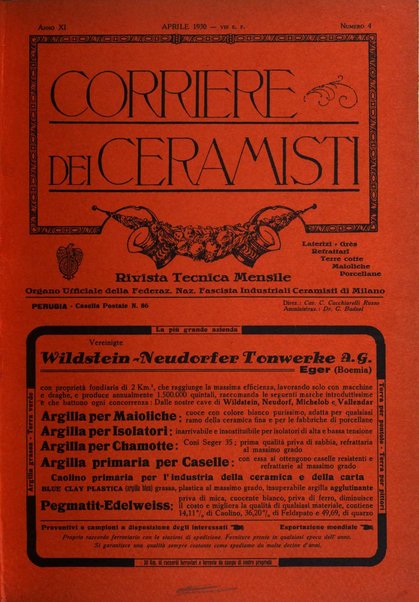 Corriere dei ceramisti rivista tecnica delle industrie ceramiche