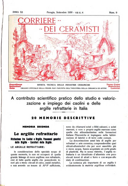 Corriere dei ceramisti rivista tecnica delle industrie ceramiche