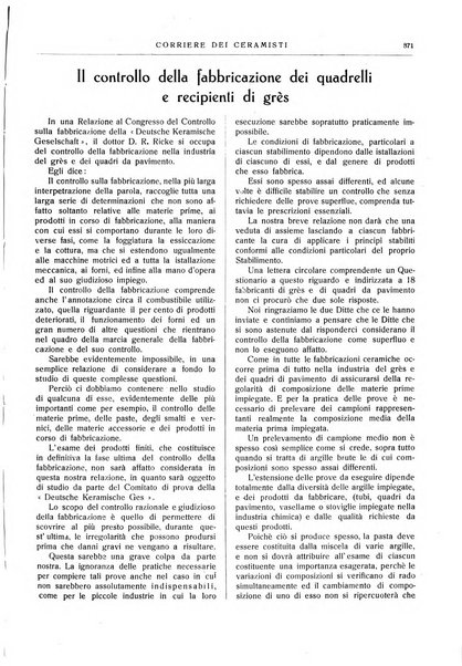 Corriere dei ceramisti rivista tecnica delle industrie ceramiche