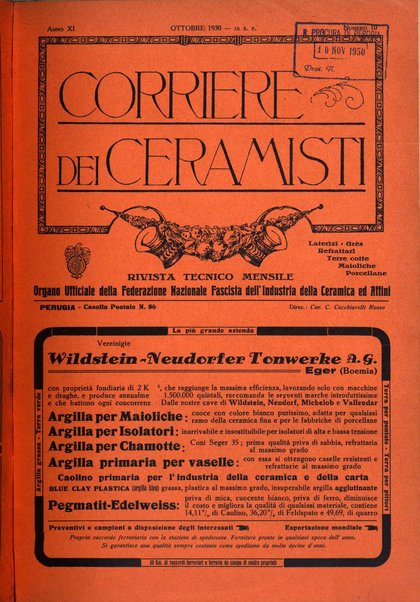 Corriere dei ceramisti rivista tecnica delle industrie ceramiche