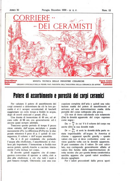 Corriere dei ceramisti rivista tecnica delle industrie ceramiche