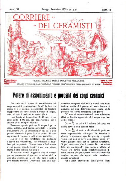 Corriere dei ceramisti rivista tecnica delle industrie ceramiche