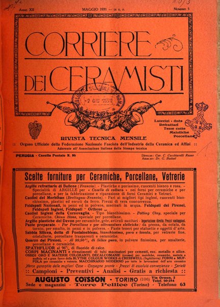 Corriere dei ceramisti rivista tecnica delle industrie ceramiche