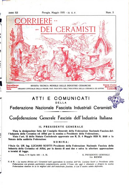 Corriere dei ceramisti rivista tecnica delle industrie ceramiche