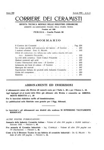 Corriere dei ceramisti rivista tecnica delle industrie ceramiche
