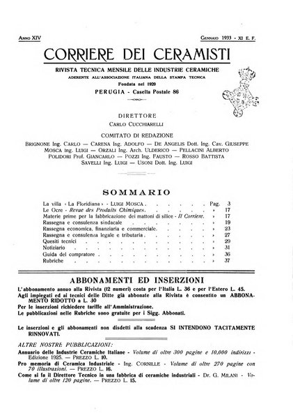 Corriere dei ceramisti rivista tecnica delle industrie ceramiche