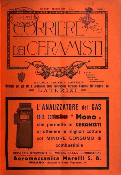 Corriere dei ceramisti rivista tecnica delle industrie ceramiche