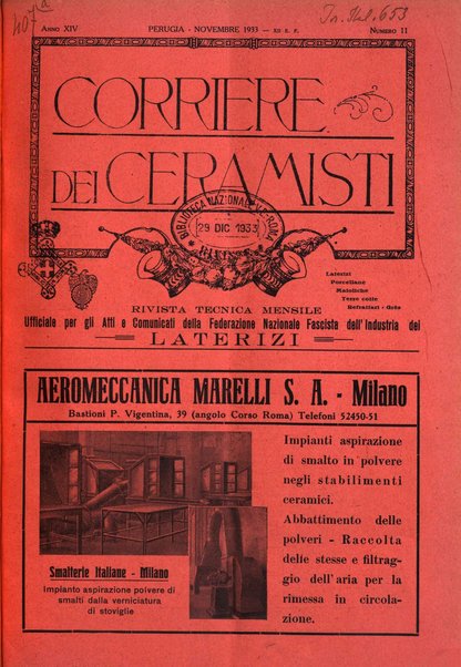 Corriere dei ceramisti rivista tecnica delle industrie ceramiche