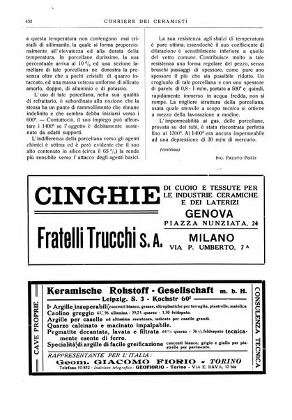 Corriere dei ceramisti rivista tecnica delle industrie ceramiche