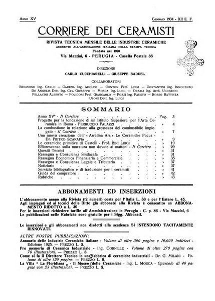 Corriere dei ceramisti rivista tecnica delle industrie ceramiche