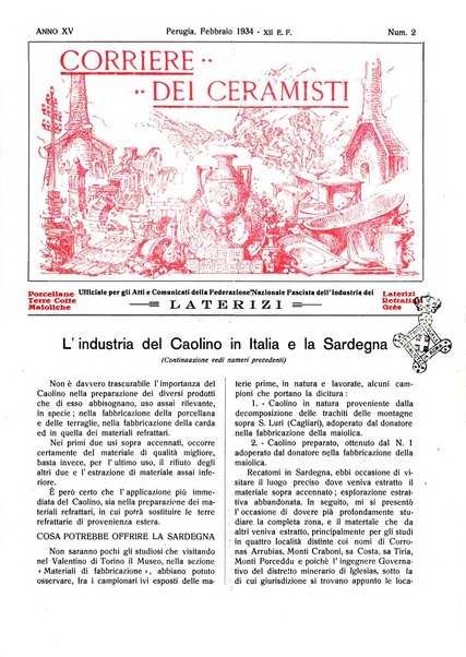 Corriere dei ceramisti rivista tecnica delle industrie ceramiche