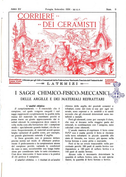 Corriere dei ceramisti rivista tecnica delle industrie ceramiche