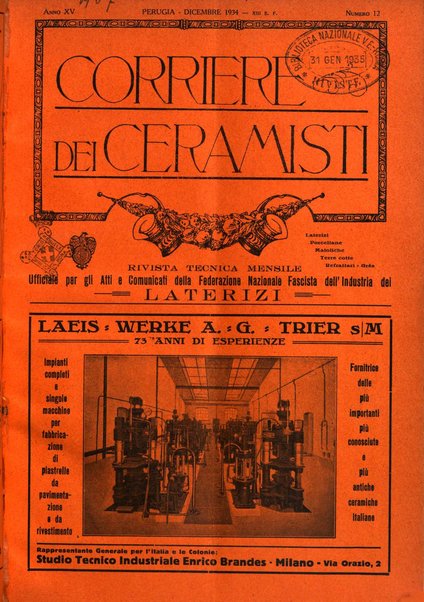 Corriere dei ceramisti rivista tecnica delle industrie ceramiche