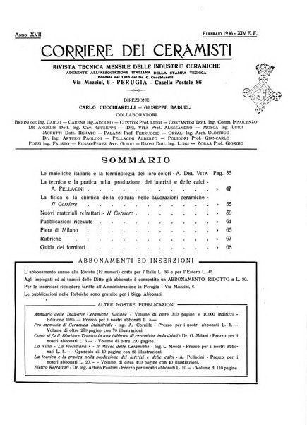 Corriere dei ceramisti rivista tecnica delle industrie ceramiche