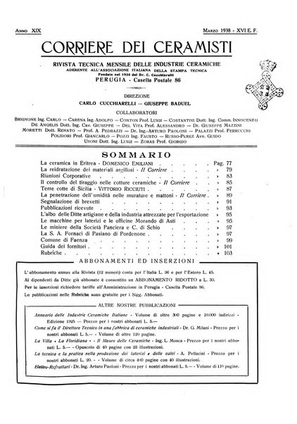 Corriere dei ceramisti rivista tecnica delle industrie ceramiche