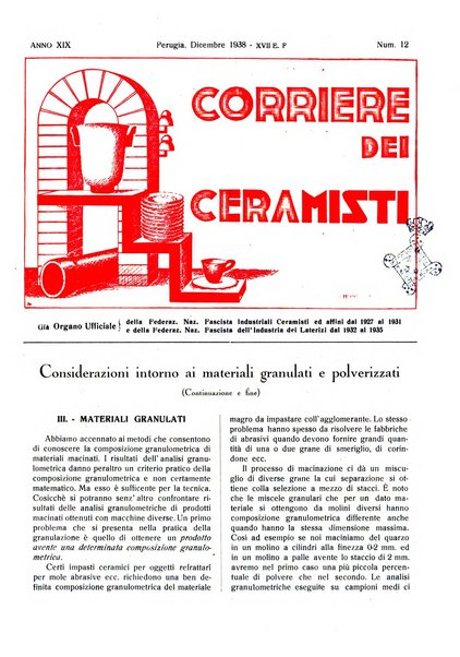 Corriere dei ceramisti rivista tecnica delle industrie ceramiche