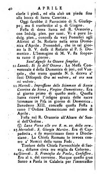 Diario di Colorno per l'anno 1777.[-1802.] nel quale trovansi segnate tutte le funzioni ecclesiastiche e tutte le indulgenze, oltre alla dichiarazione di varie cose necessarie, dilettevoli ed utili agli abitanti di Colorno a cui comodo, e uantaggio principalmente è stato composto