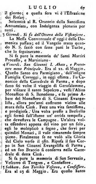 Diario di Colorno per l'anno 1777.[-1802.] nel quale trovansi segnate tutte le funzioni ecclesiastiche e tutte le indulgenze, oltre alla dichiarazione di varie cose necessarie, dilettevoli ed utili agli abitanti di Colorno a cui comodo, e uantaggio principalmente è stato composto