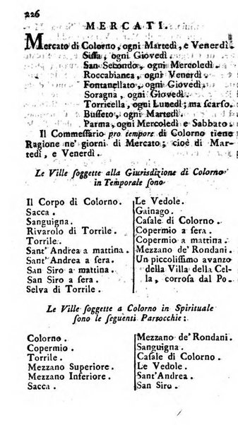 Diario di Colorno per l'anno 1777.[-1802.] nel quale trovansi segnate tutte le funzioni ecclesiastiche e tutte le indulgenze, oltre alla dichiarazione di varie cose necessarie, dilettevoli ed utili agli abitanti di Colorno a cui comodo, e uantaggio principalmente è stato composto