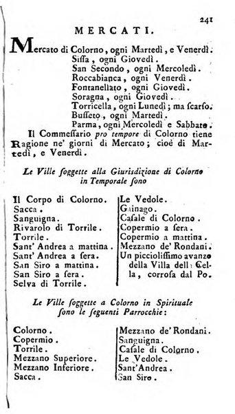 Diario di Colorno per l'anno 1777.[-1802.] nel quale trovansi segnate tutte le funzioni ecclesiastiche e tutte le indulgenze, oltre alla dichiarazione di varie cose necessarie, dilettevoli ed utili agli abitanti di Colorno a cui comodo, e uantaggio principalmente è stato composto