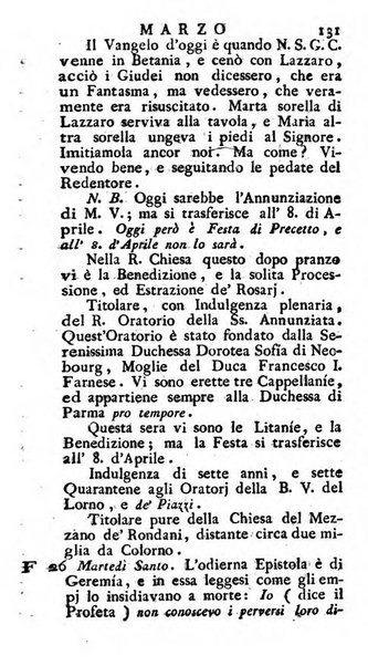 Diario di Colorno per l'anno 1777.[-1802.] nel quale trovansi segnate tutte le funzioni ecclesiastiche e tutte le indulgenze, oltre alla dichiarazione di varie cose necessarie, dilettevoli ed utili agli abitanti di Colorno a cui comodo, e uantaggio principalmente è stato composto