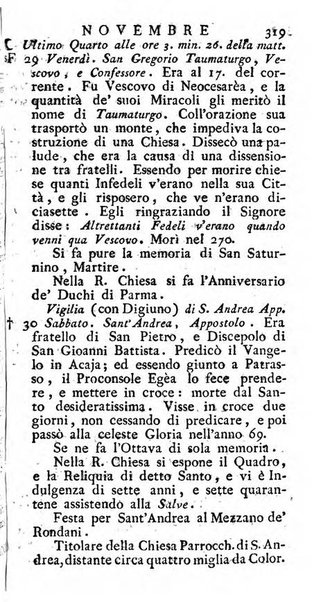 Diario di Colorno per l'anno 1777.[-1802.] nel quale trovansi segnate tutte le funzioni ecclesiastiche e tutte le indulgenze, oltre alla dichiarazione di varie cose necessarie, dilettevoli ed utili agli abitanti di Colorno a cui comodo, e uantaggio principalmente è stato composto