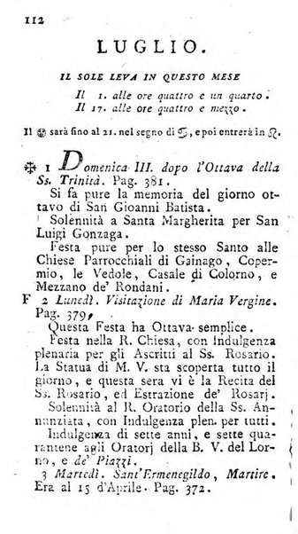 Diario di Colorno per l'anno 1777.[-1802.] nel quale trovansi segnate tutte le funzioni ecclesiastiche e tutte le indulgenze, oltre alla dichiarazione di varie cose necessarie, dilettevoli ed utili agli abitanti di Colorno a cui comodo, e uantaggio principalmente è stato composto