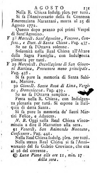 Diario di Colorno per l'anno 1777.[-1802.] nel quale trovansi segnate tutte le funzioni ecclesiastiche e tutte le indulgenze, oltre alla dichiarazione di varie cose necessarie, dilettevoli ed utili agli abitanti di Colorno a cui comodo, e uantaggio principalmente è stato composto