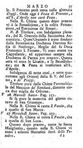 Diario di Colorno per l'anno 1777.[-1802.] nel quale trovansi segnate tutte le funzioni ecclesiastiche e tutte le indulgenze, oltre alla dichiarazione di varie cose necessarie, dilettevoli ed utili agli abitanti di Colorno a cui comodo, e uantaggio principalmente è stato composto