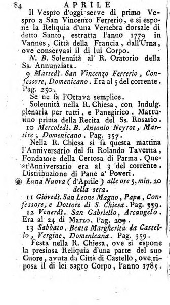 Diario di Colorno per l'anno 1777.[-1802.] nel quale trovansi segnate tutte le funzioni ecclesiastiche e tutte le indulgenze, oltre alla dichiarazione di varie cose necessarie, dilettevoli ed utili agli abitanti di Colorno a cui comodo, e uantaggio principalmente è stato composto