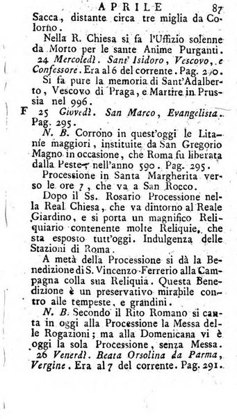 Diario di Colorno per l'anno 1777.[-1802.] nel quale trovansi segnate tutte le funzioni ecclesiastiche e tutte le indulgenze, oltre alla dichiarazione di varie cose necessarie, dilettevoli ed utili agli abitanti di Colorno a cui comodo, e uantaggio principalmente è stato composto