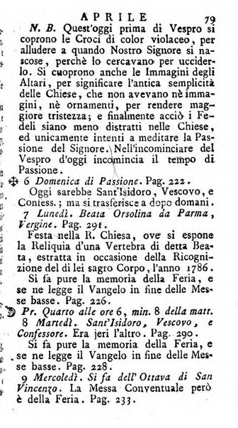 Diario di Colorno per l'anno 1777.[-1802.] nel quale trovansi segnate tutte le funzioni ecclesiastiche e tutte le indulgenze, oltre alla dichiarazione di varie cose necessarie, dilettevoli ed utili agli abitanti di Colorno a cui comodo, e uantaggio principalmente è stato composto