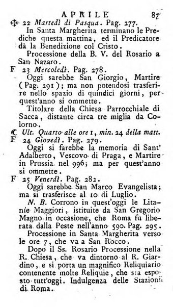 Diario di Colorno per l'anno 1777.[-1802.] nel quale trovansi segnate tutte le funzioni ecclesiastiche e tutte le indulgenze, oltre alla dichiarazione di varie cose necessarie, dilettevoli ed utili agli abitanti di Colorno a cui comodo, e uantaggio principalmente è stato composto